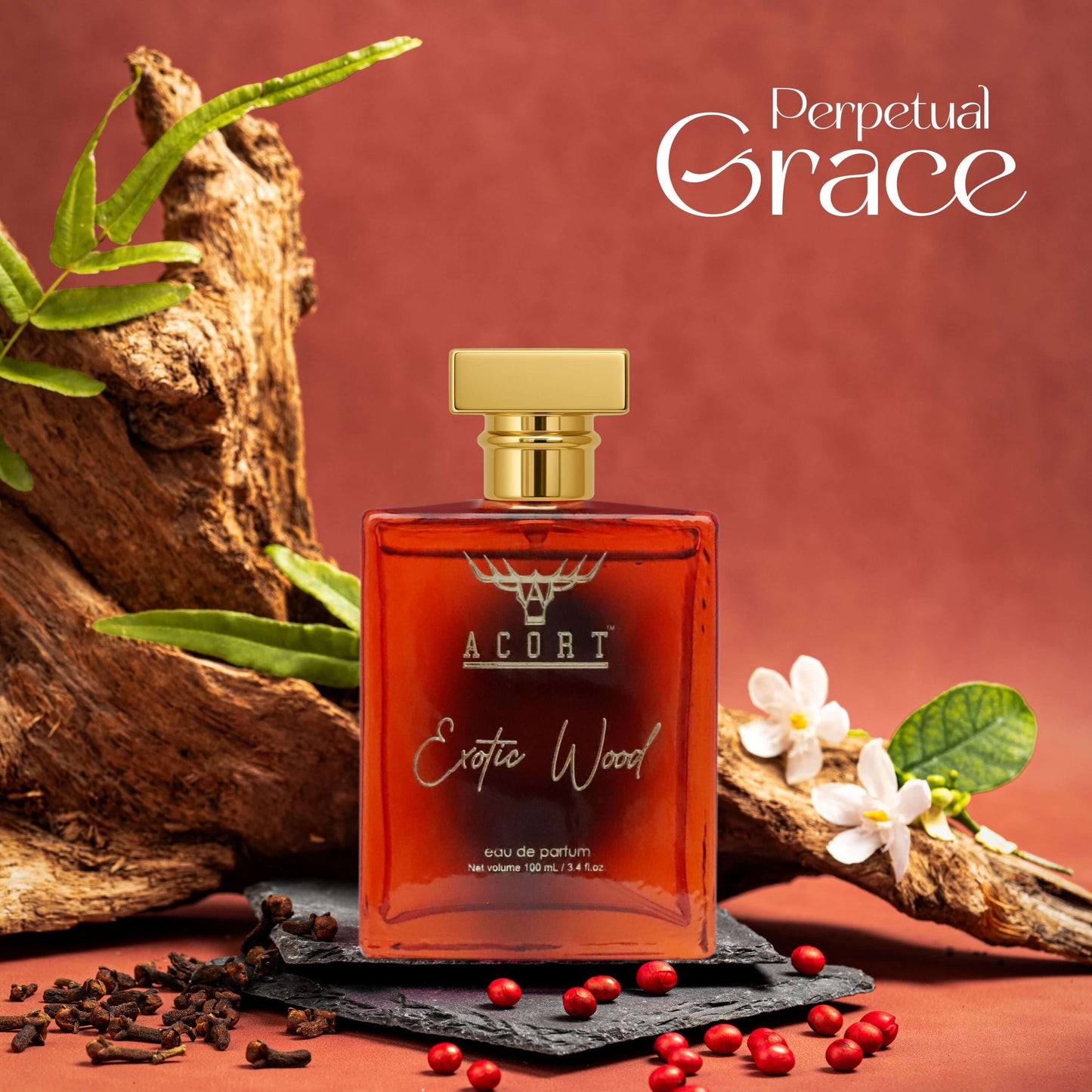 Acort Exotic Wood Eau de Parfum 100ml – Luxurious Unisex Fragrance with Rose & Agarwood