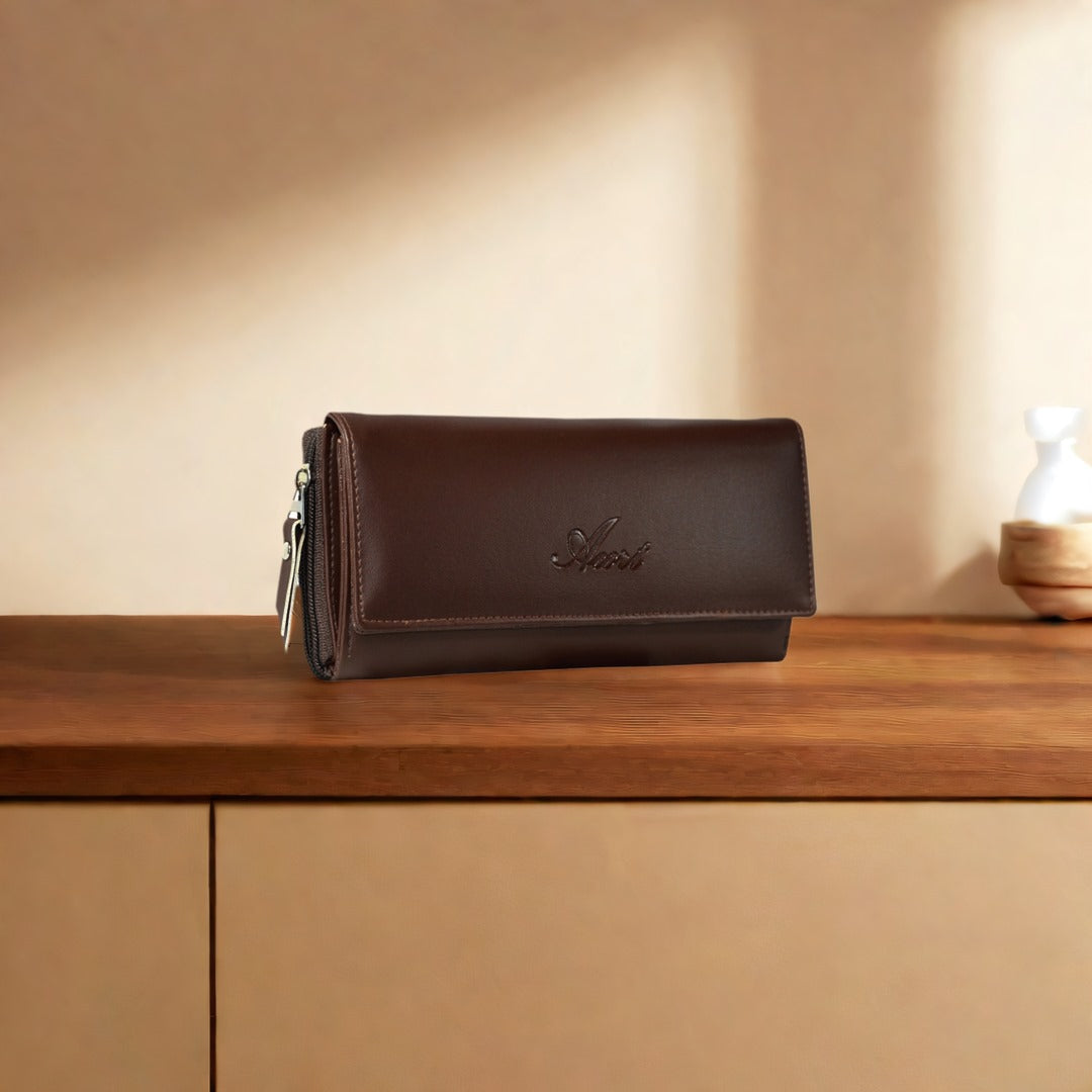 Acrot Women’s Artificial Leather Wallet with 10 Card Slots – Stylish & Durable Clutch Purse