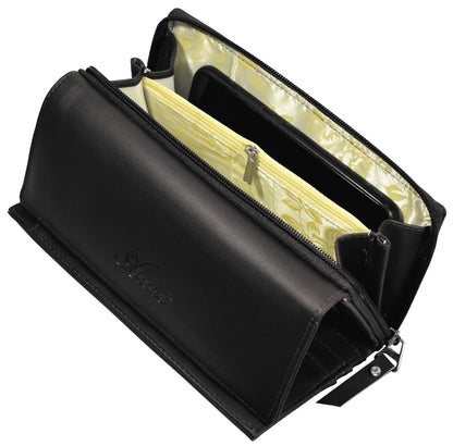 Acrot Women’s Black Leather Wallet with 10 Card Slots – Elegant & Stylish Purse