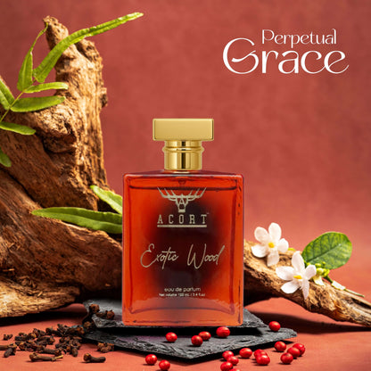Acort Exotic Wood Eau de Parfum 100ml – Luxurious Unisex Fragrance with Rose & Agarwood